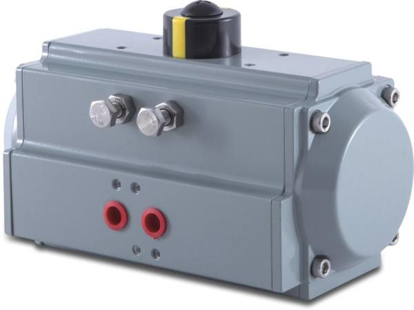 Double acting double effect pneumatic rotary actuator for butterfly valve or ball valve