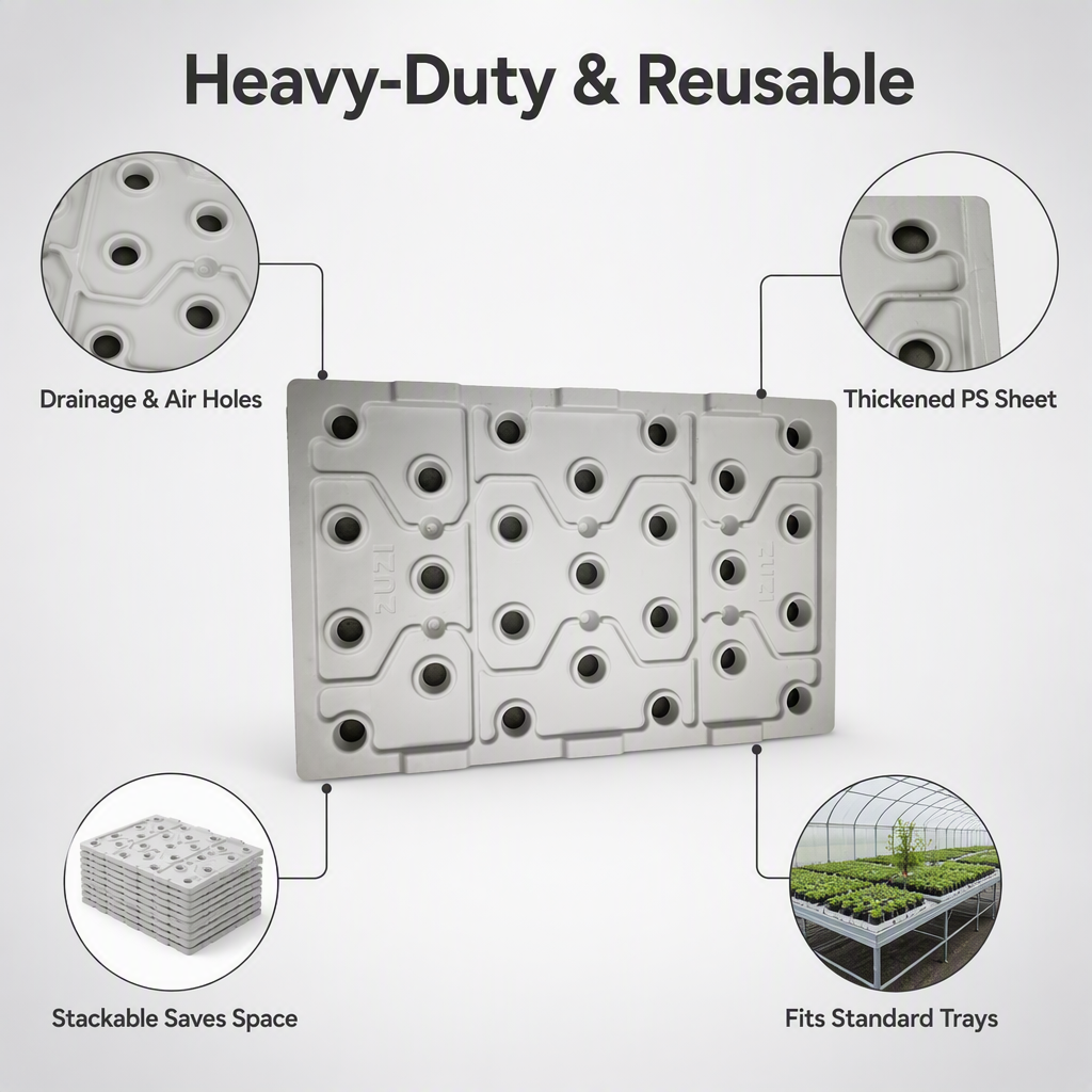Returnable Vacuum Formed Plastic Pallet Custom Heavy Gauge Thermoformed Tray for Warehouse Storage