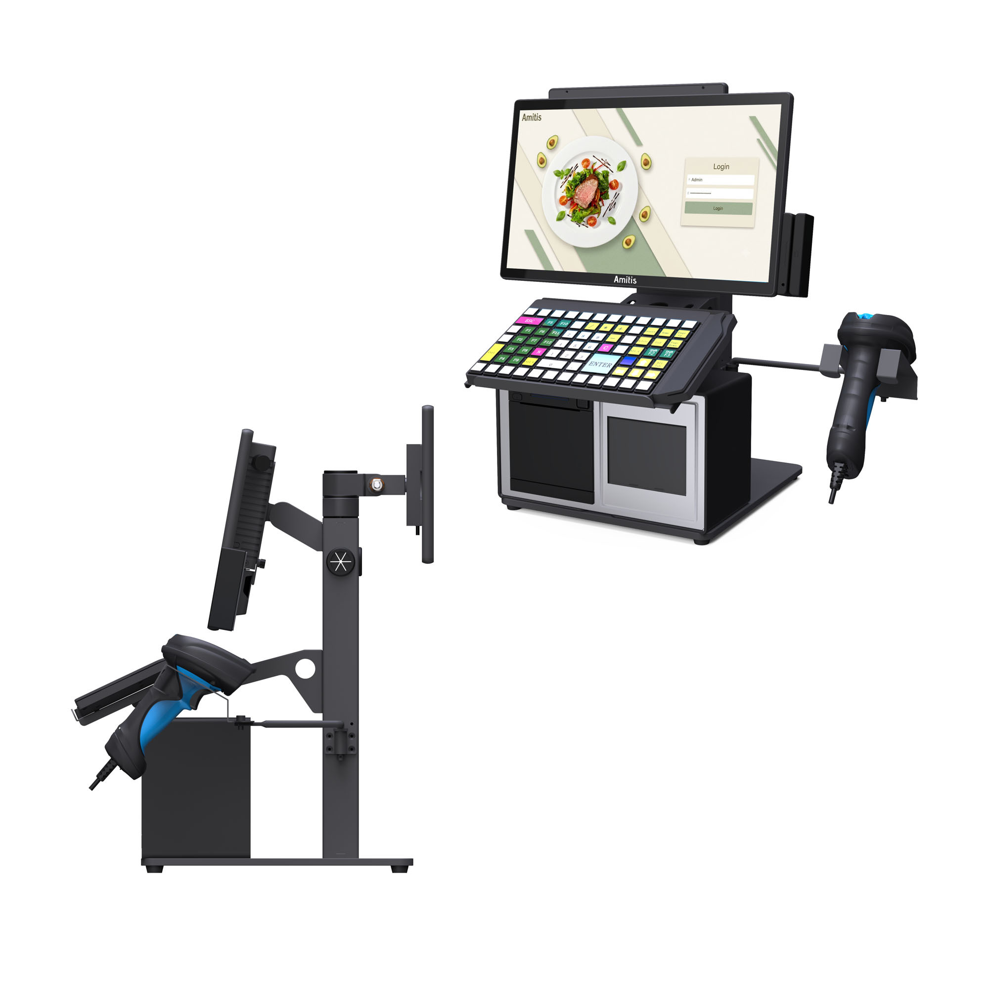 Dual Screen Multi Mode Slim POS Intel N95 Processor For Assisted Autonomous Checkout