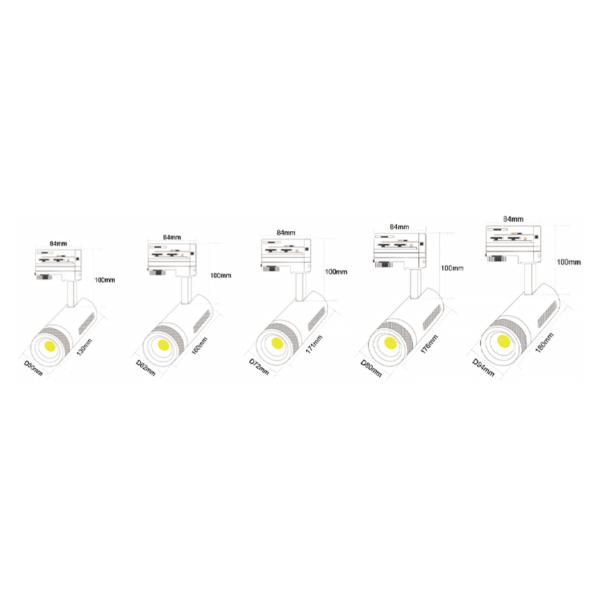 Коммерческий Фокусный световой тракт Нет основного света Тенденция 15°- 60° Зоммируемый свет COB