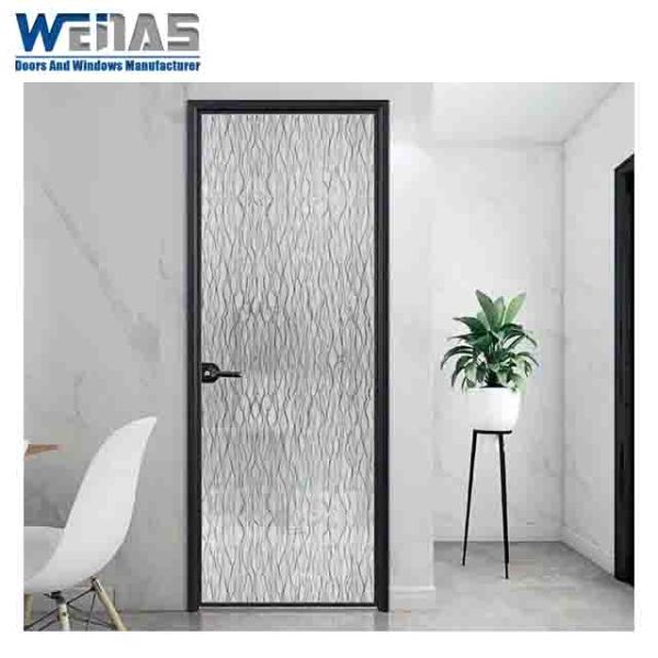 Hot Sale Aluminium Casement Door Waterproof Aluminium Interior Toilet Bathroom Bedroom