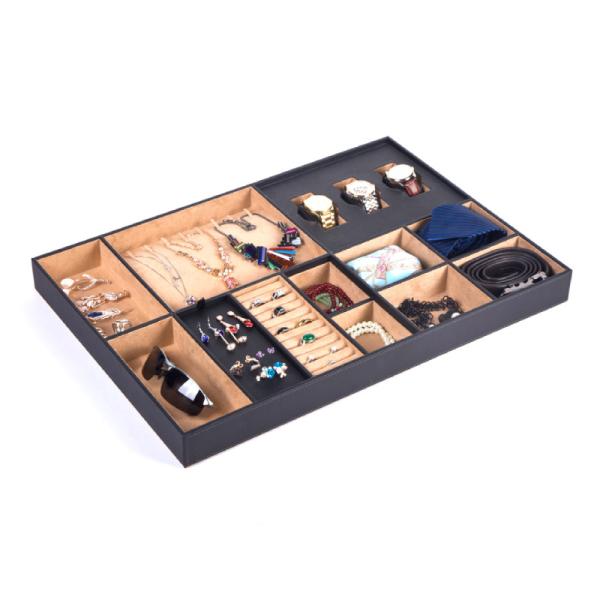 Organizador de cajones de joyas de cuero de alta calidad inserta bandeja para armarios diseño modular tamaños personalizados Mjmhd 23.05.00107
