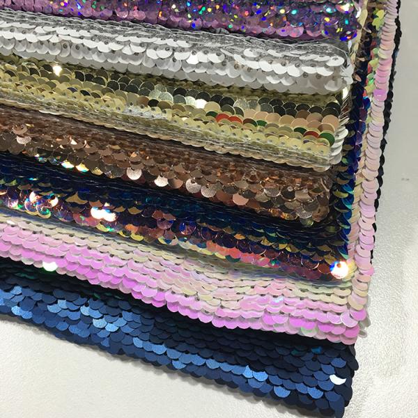 Ткань Секин яркого блеска масштаба рыб, скатерть Реверсибле ткани платья Секин
