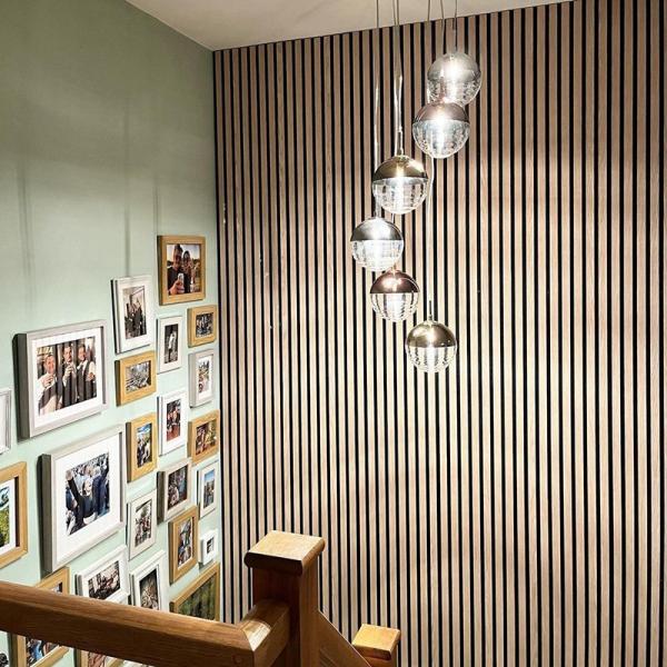 Walnut Oak Acoustic Slat Wood Wall Panels (black Felt/walnut Wood)