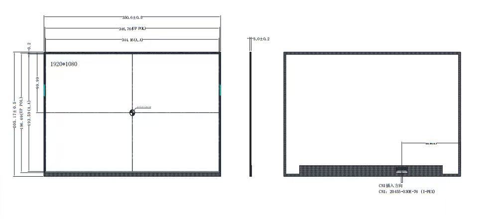 15.6 Inch 1920x1080 FHD TFT LCD Module 600 Nits 30 Pin eDP 1.2 Back-Folded PCB Display