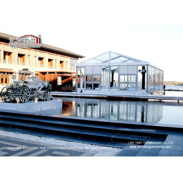 10x15m Luxury Wedding Tents With Transparent Roof Cover And Glass Wall For 100 People Capacity Wedding Party