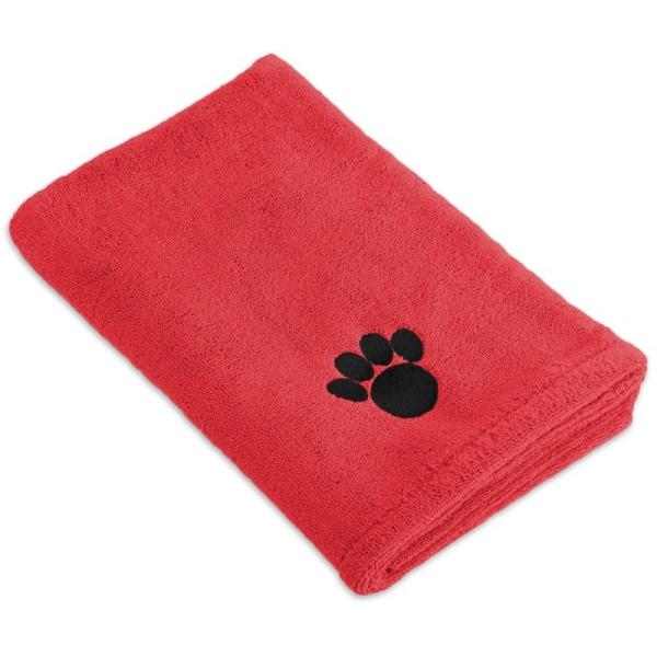 Gray Color  Microfiber Pet Towel With Paw Embroider