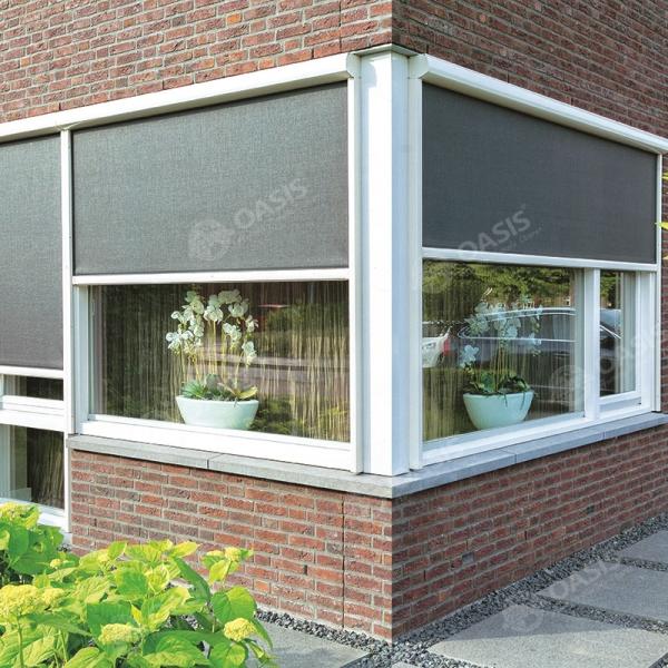 All Aluminium Frame Black Colour Zip Track Blinds For Louver Roof Pergolas