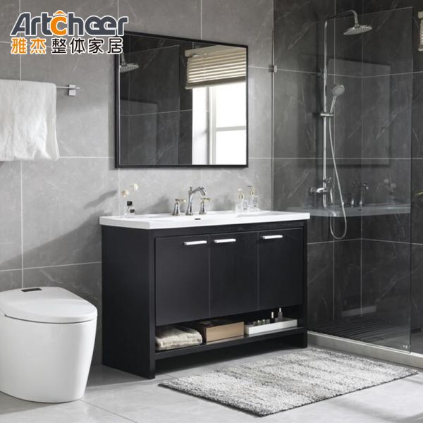 Modern Design Bathroom Vanity with Ceramic Basin and Eco-Friendly Plywood Construction