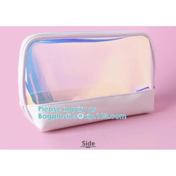 HOLOGRAPHIC MAKEUP BAG, PU TPU MATERIAL MAKEUP travel wash bag waterproof makeup bag cosmetic bags, ECO FIRENDLY PACKAGE