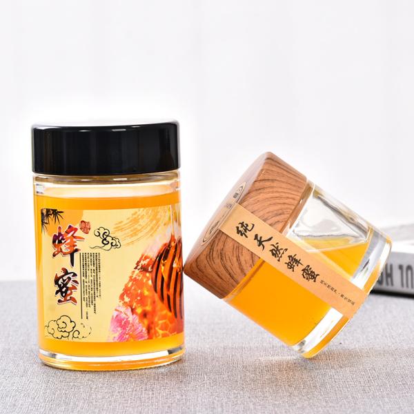 Small Crystal Glass Honey Jar With Plastic Lid Eco Friendly SGS Approved
