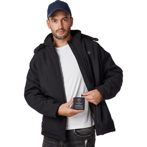 Washable Electric Winter Coats For Men Windproof Polyester Cotton