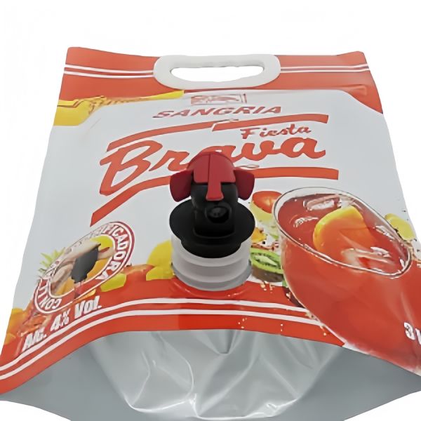 FDA Certified 3L Boxed Fruit Wine Pouch Wine Packaging With Handle