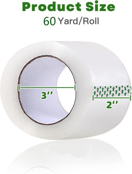 Heavy Duty Packaging Tape For Shipping Packaging Moving Sealing, 2 Inches Wide, 60 Yards Per Roll, 2160 Total Yards