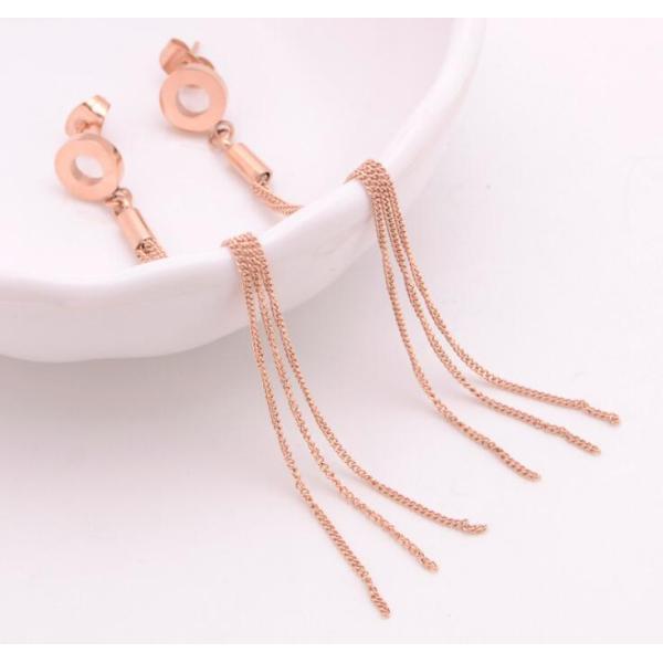 Rose Gold Stainless Steel Tassel Earrings Girs Fashion Jewelle Earring For Gifts