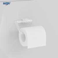 La salle de bains auto-adhésive de bâti de mur place le support clair de support de petit pain de papier hygiénique