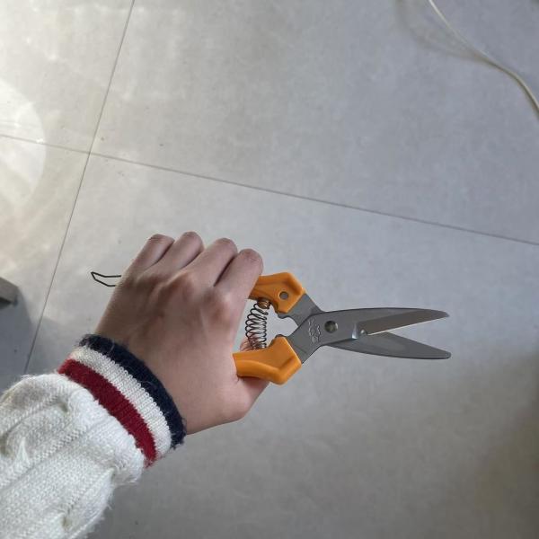 200mm Orange Handle Snip Cutter For Wire Fabric Plastic Leather Cutting