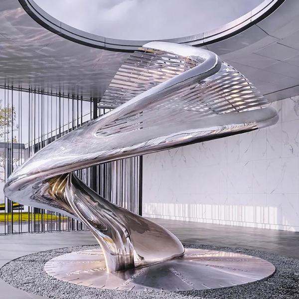 Square Garden Fountain Outdoor Sculpture Steel Garden Landscape Art Sculpture Hard Enamel Technique