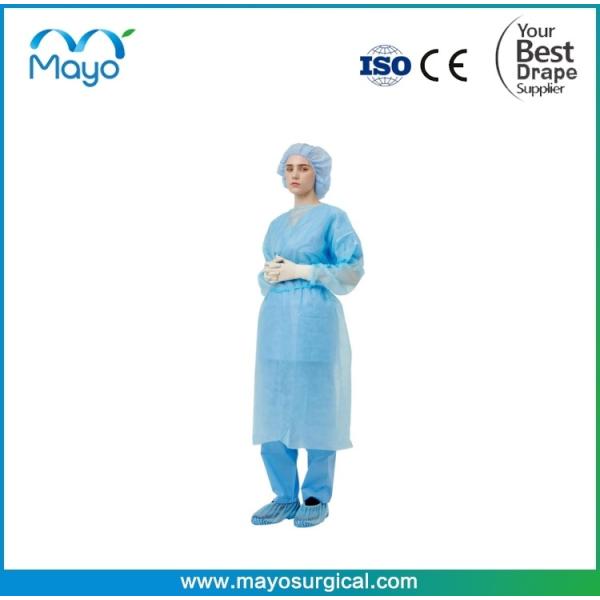 Изоляционное платье одноразового использования AAMI с длинным рукавом и эластичн