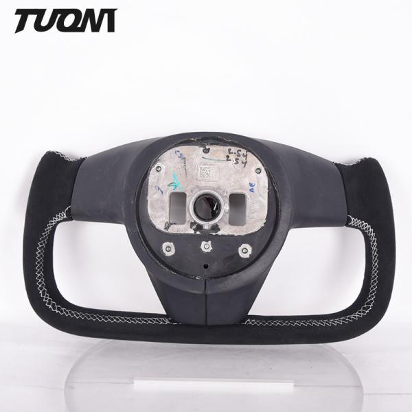 OEM Black Alcantara Tesla Carbon Fiber Steering Wheel Sports Style