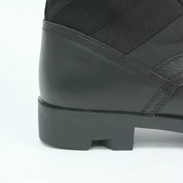 Botas de couro preto de grãos completos de segurança de borracha de sola dura PU de couro genuíno Botas de desporto para homens
