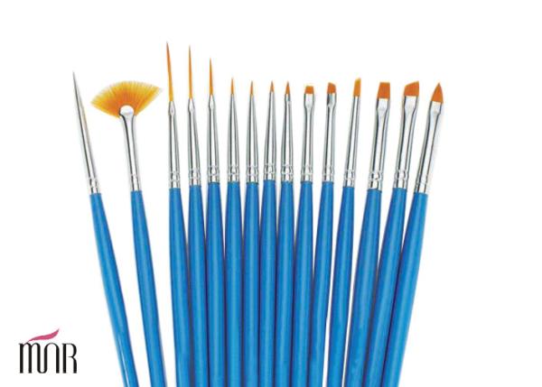 Cosmetic Blue Nail Art Design Brushes , 4 Piece Cosmetic Nail Art Brush