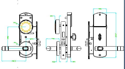 INTERTEK Plated Gold Zinc Alloy Electronic Door Lock With Card / Key Open Ways