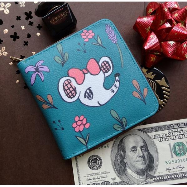 New square wallet lovely female multi-functional hand-painted animals