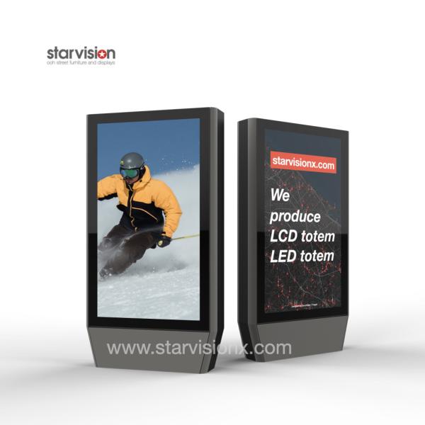 Outdoor 65inch Free Standing LCD Display High Brightness For Public Spaces