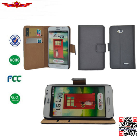 100% Qualify Brand New PU Book Flip Leather Wallet Case Cover For LG L70
