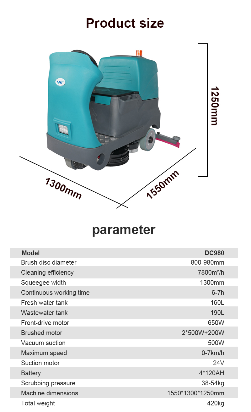 Electric Three Brush Ride on Floor Cleaning Machine Terrazzo Cleaning Machine Industrial Floor Scrubber