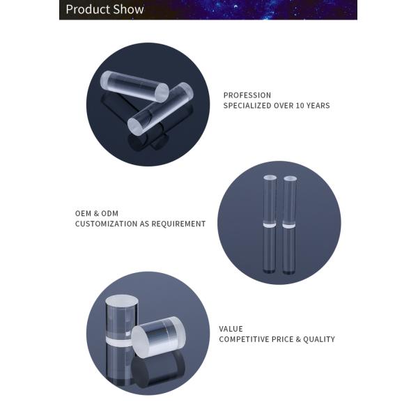 0.5 мм до 50 мм стеклянные оптические компоненты, сапфировые оптические стеклянные стержни