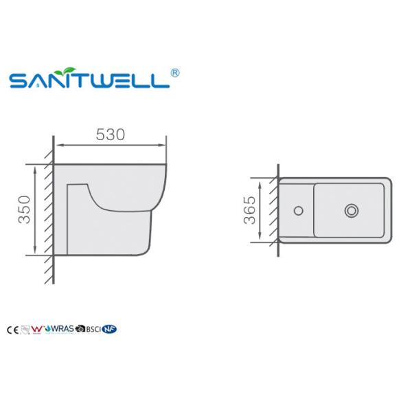 Керамическая здоровая стена СВС014Х31 повиснула биде 530*365*350мм СВС014Х31