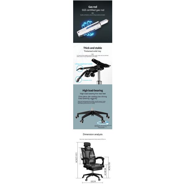 High Back Mesh Rolling Swivel Reclining PC Chair Metal Gaming Chair for Home Office