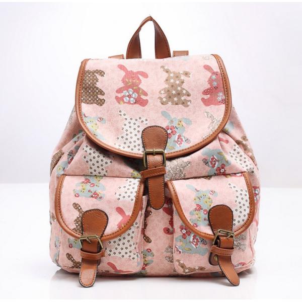 2016 new spring and summer fashion casual female bag printing canvas backpack