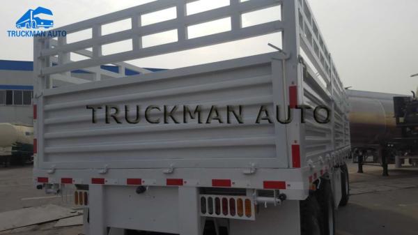 20 Feet Flatbed Full Trailer Truck Common Stuff Function 30000kg Loading Weight