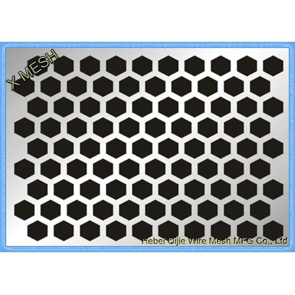 Hexagonal Perforated Metal Mesh , Lightweight Aluminum Perforated Metal Sheet
