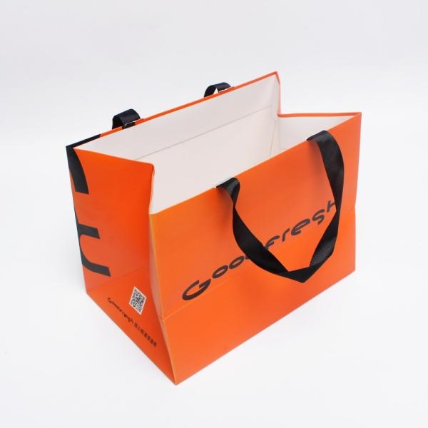 Gift Foil Lined Paper Bags Eco-Friendly Blue Purple Gradient Cardboard Paper Bag Shopping Bag