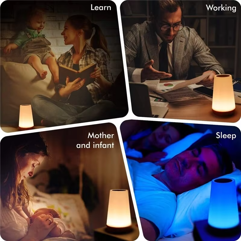 Dimmable LED Bedside Lamp | 13Color RGB Ambient Lighting | USB Charging Portable Night Light