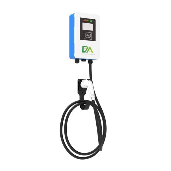 7KW 11KW 22KW 32A Blue And White Wall Mounted Electric Car Single Gun AC Charger For Home Use