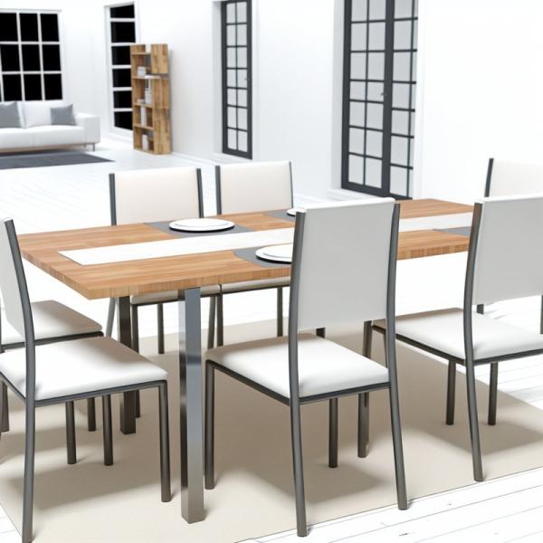 Wooden Dining Armchairs with Armrests - Set of 2 Natural Finish