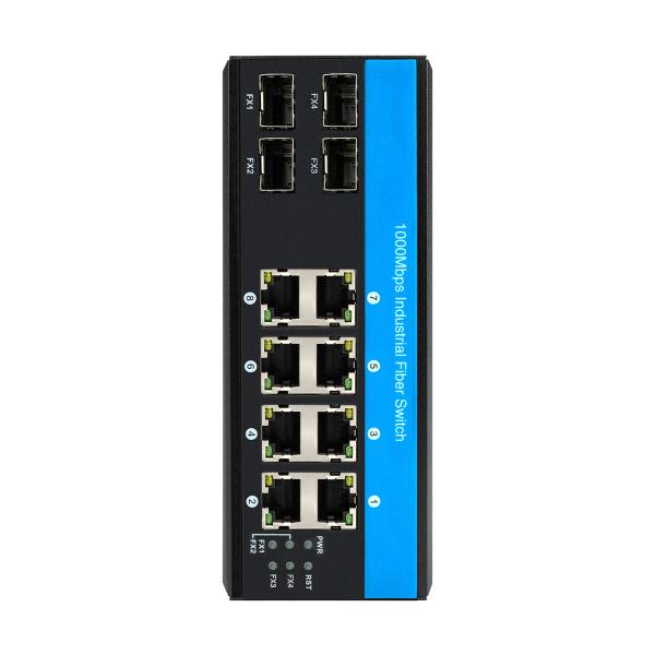 4 SFP Fiber Ports Industrial Ethernet Switch Din Rail Mounted For Outdoor