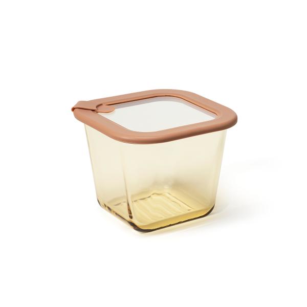 Amber Color Deep Glass Produce Storage Containers With Vented Glass Lid Bpa Free