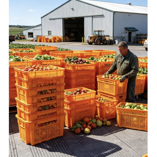 Ergonomic Handles Included Stackable Plastic Crates Featuring Ventilated or Solid Sides Engineered for Inventory Management and Durable