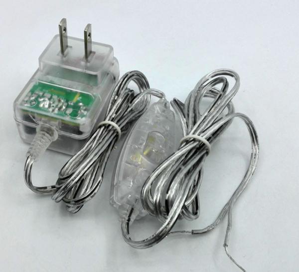 Transparency adapter 12V 1A 24V 0.5A 5V 1A 5v 2a lucency case with 304 switch on DC cable