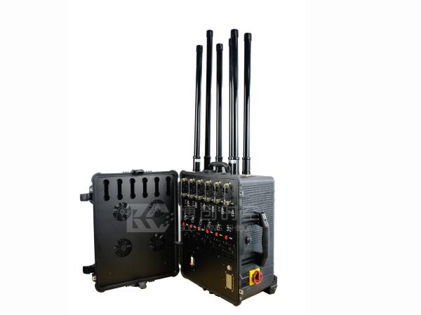600W high power 5g Mobile Phone Signal Jammer outdoor trolley box design GSM DCS 3G 4G 5g mobile phone shielding jammer