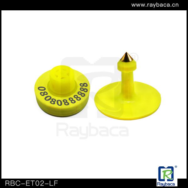 Yellow TPU EM4305 Buttons Shape Sheep Ear Tags For Identifications