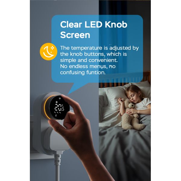 SIXWGH Smart Wi-Fi for Plug-in Thermostat 16A LED Screen APP/Voice Remote Control Heating Cooling NTC Sensor Home Aquarium