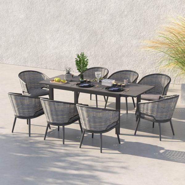 50lbs Table Weight AJUNION Luxury Restaurant Garden Furniture Mixed Wicker Chair Set