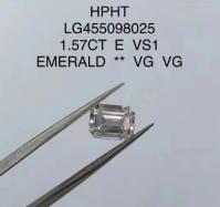 Esmeralda cortada en laboratorio Diamante cultivado Joyería 1.57 Ct E VS1 VG HPHT Diamante